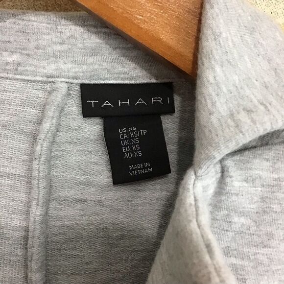 Tahari Light Gray Women's Fitted Soft Blazer Cardigan XS - Picture 11 of 12